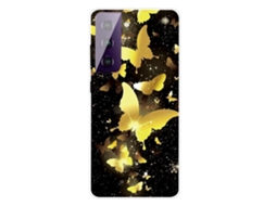 Capa Padrão Borboleta Dourada Para Samsung Galaxy S21 Multicor