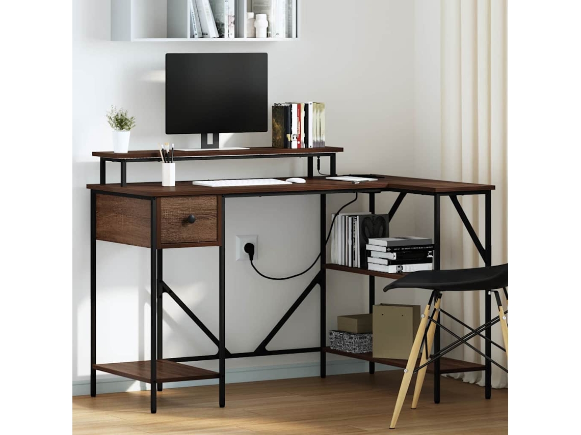 Vidaxl Mesa Carvalho Marrom 120 X 79 X 86,5 Cm Derivados De Madeira