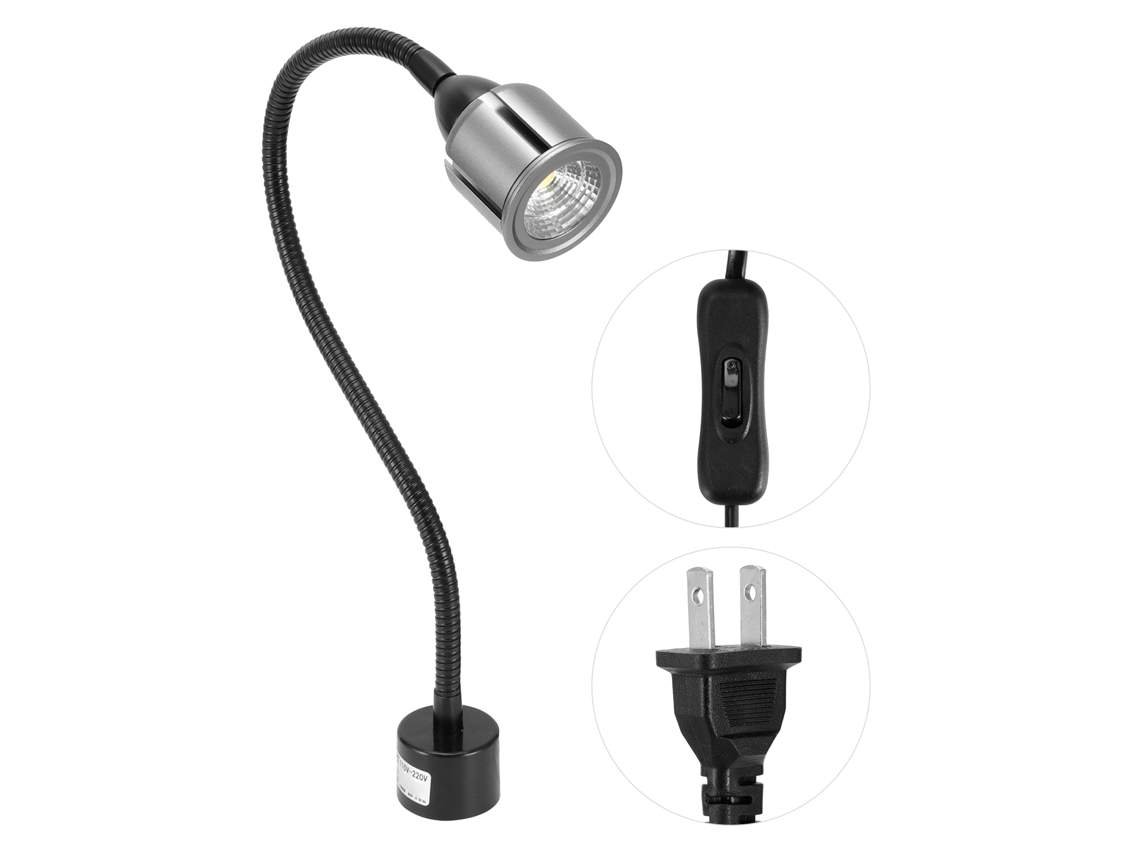 2026 luz de Trabalho Led com Base Magnética e Pescoço de Cisne para Máquinas Cnc, Reparação Automática e Oficinas Industriais