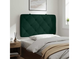 Vidaxl Almofadão De Cabeceira 80 Cm Veludo Verde-escuro
