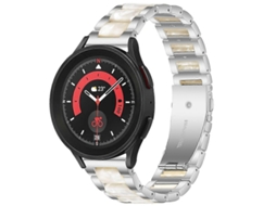 Pulseira De Metal Resinado Intercalada Para Galaxy Watch 5 Pro 45mm