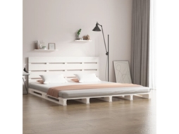 Vidaxl Cama Sem Colchão 180x200 Cm Madeira De Pinho Maciça Branco