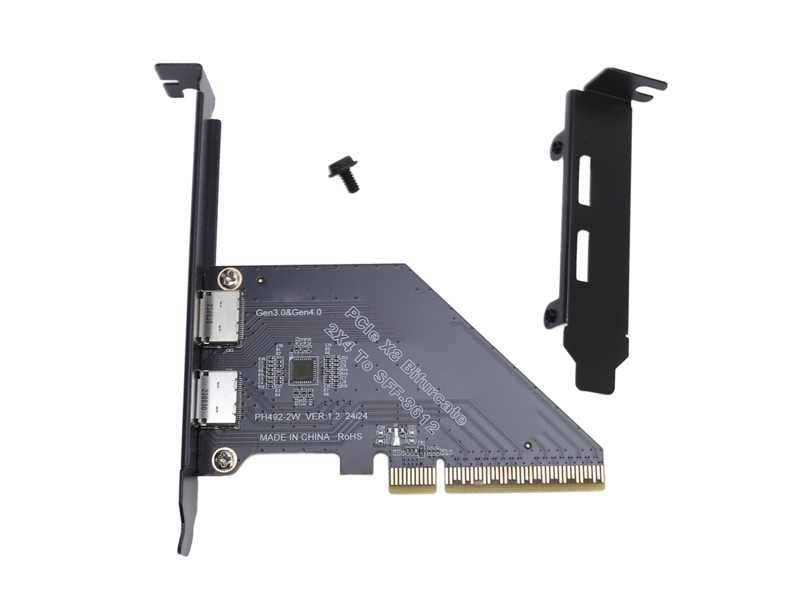 Placa Pcie 4.0 X8 Para Oculink Sff 8612 Adaptador De Gpu Externa Nvme Ssd 128 Gt/s