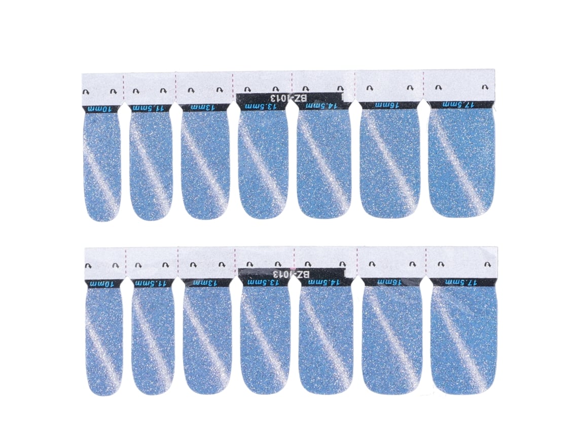 14pcs Adesivos De Unhas Com Glitter Padrão Totalmente Adesivos Diy Estilos Faixas De Esmalte De Unha