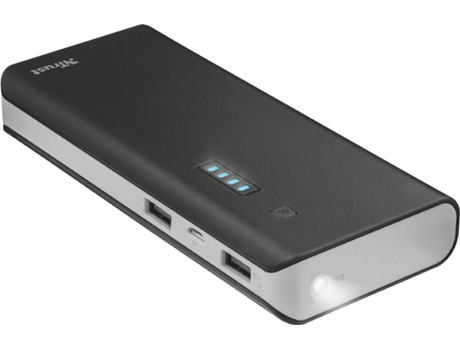 Powerbank TRUST Primo 13000 mAh em Preto — 13.000 mAh | 2 Portas USB