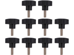 Conjunto De 10 Botões De Fixação Em Formato De Estrela Com Rosca Macho M8x20mm, Feitos De Plástico.