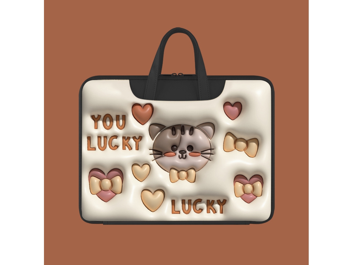 Capa HEXINYIGJLY para portátil, 13.3 polegadas, universal, almofadada, forro macio, gato