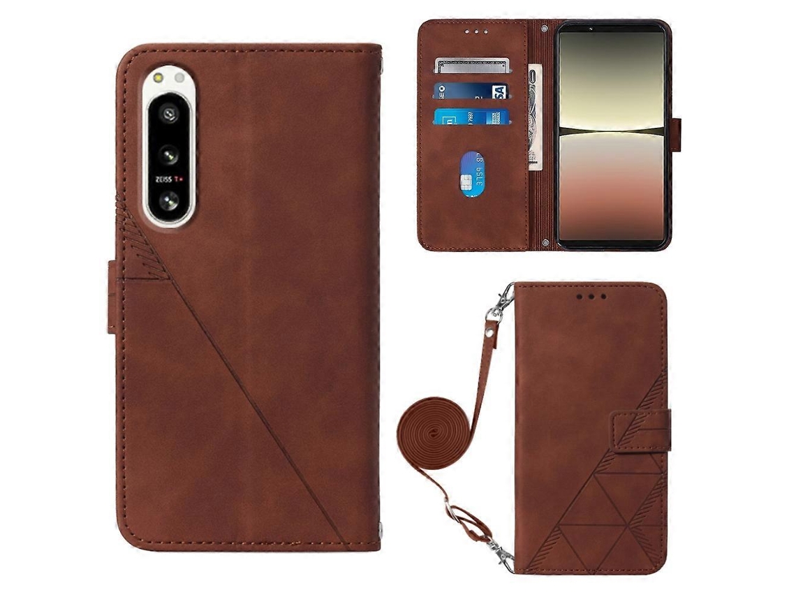 Capa De Celular De Couro Com Flip E Relevo 3d Para Sony Xperia 5 Iv