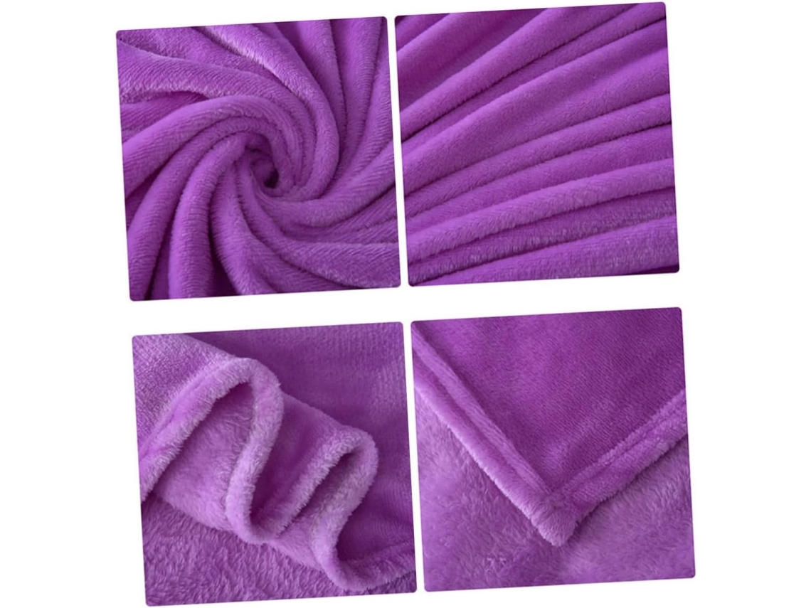Manta de Lã Flanelada Quentinha, Confortável para o Inverno, Lilás Claro, Edredom Resistente Camping CHABERLU