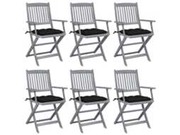 Folding Chair, Folding Chairs Vidaxl Preto Madeira De Acácia (n/a)