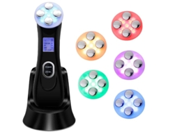 Máquina de lifting facial ultrassônica 5 em 1 máquina de aperto de pele máquina de rosto luz led rf ems dispositivo facial terapia removedor, preto