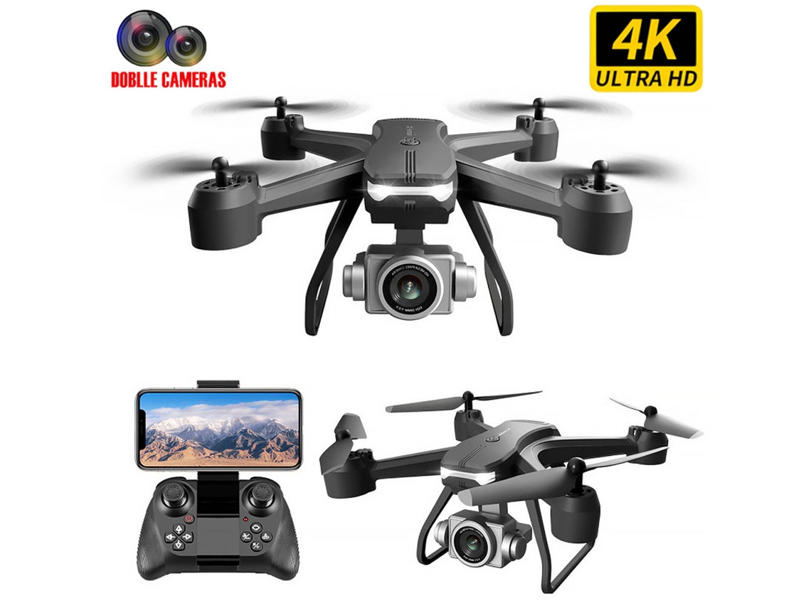 Drone V14 com Câmera Grande Angular 4K Hd 4 Baterias Duração Da Bateria: 15 Min Preto