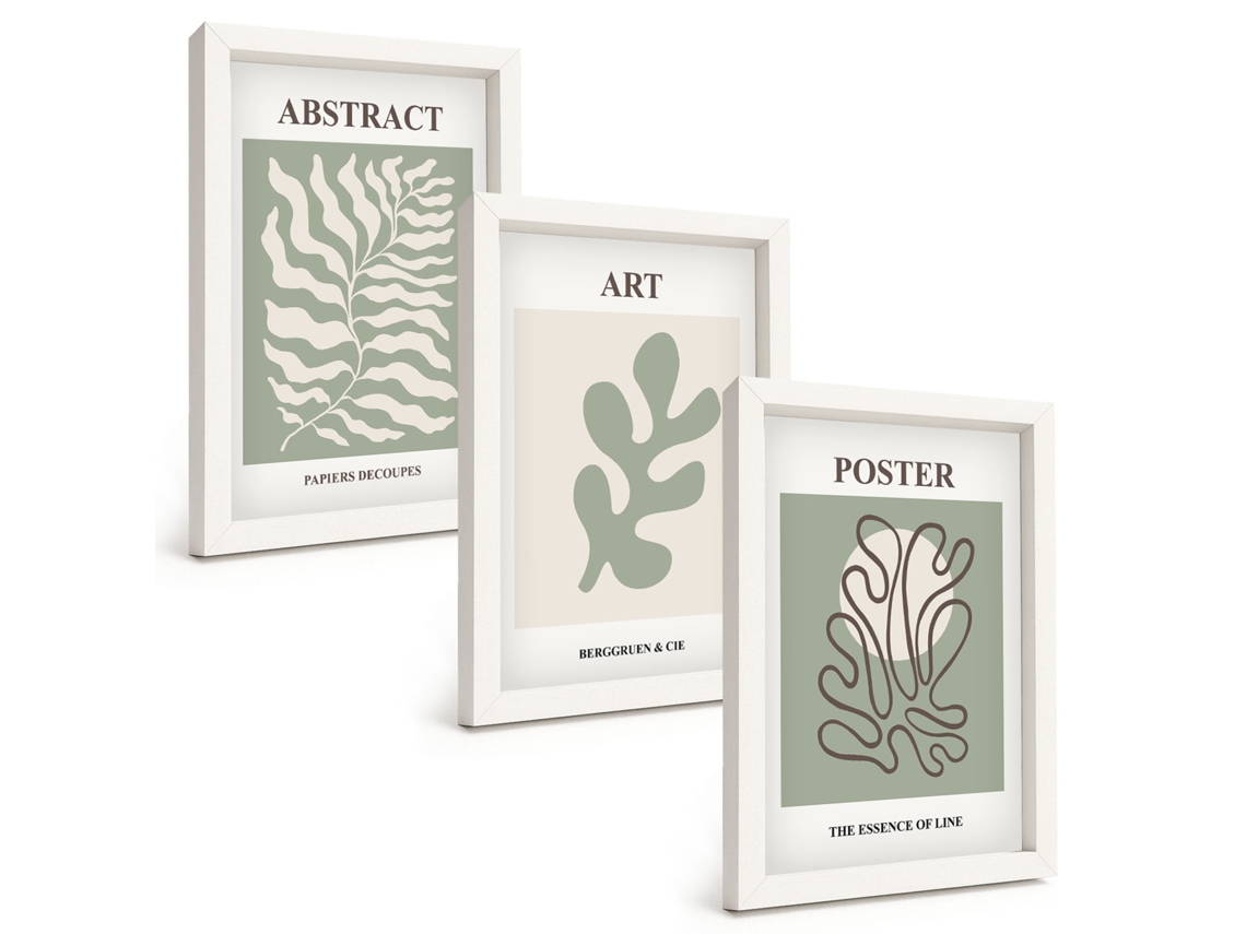 Composição De Quadros Padrões De Pôsteres De Plantas De Matisse Espelharte (3 Peças 20x30 Cm)