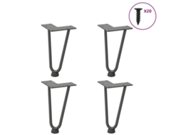 Vidaxl Pernas De Grampo Para Mesa De Centro 4 Peças Antracite 20 Cm Aço Maciço