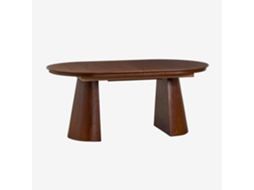 Sklum Mesa De Jantar Oval 180-240x105 Cm Extensível Em Mdf E Folheado A Carvalho Montana Mdf - Folheado A Carvalho Madeira Escura