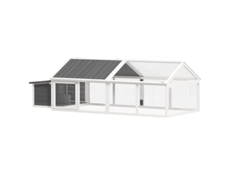 Madeira Galinheiro Abeto Madeira e Metal Bicolor 240x112,5x76 cm PAWHUT