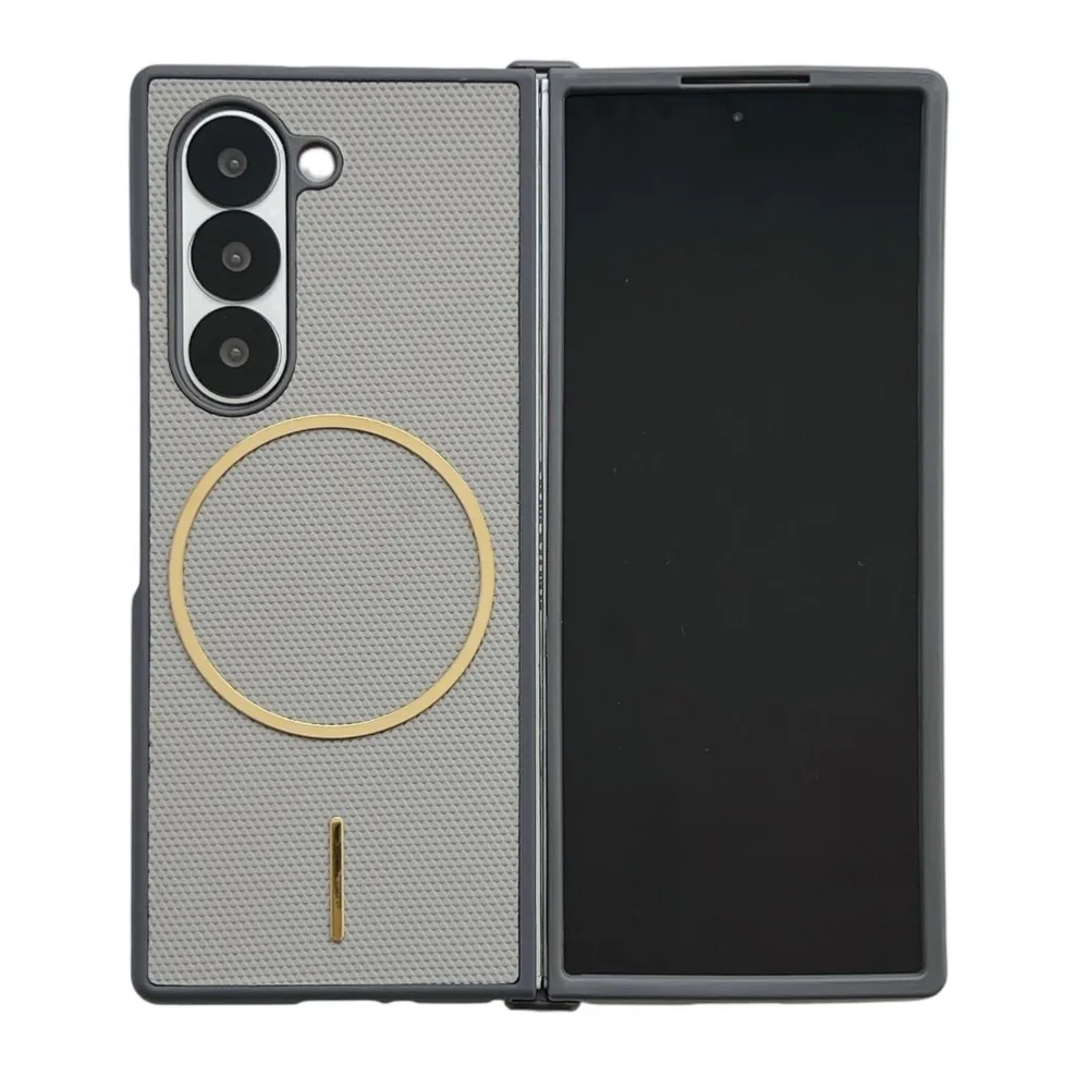 (cinza, Galaxy Z Fold3 5g) Capa De Celular Fina E Luxuosa Em Pu Fosco Na Cor Sólida, Compatível Com Carregamento Sem Fio Magnético.