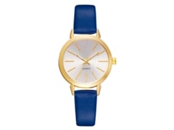 Lvpai Relógio Feminino Casual de Quartzo com Cristais Strass Azul Pulseira Pu