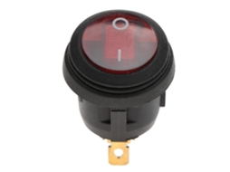 Interruptor Basculante Redondo Impermeável com LED 12V DC 3 Pinos 20mm (10 Unidades, Vermelho)