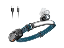 Linterna Frontal Led Recarregável Usb, Impermeável Ipx65 con Sensor, 1000 Lúmens, para Camping, Trekking y Ciclismo
