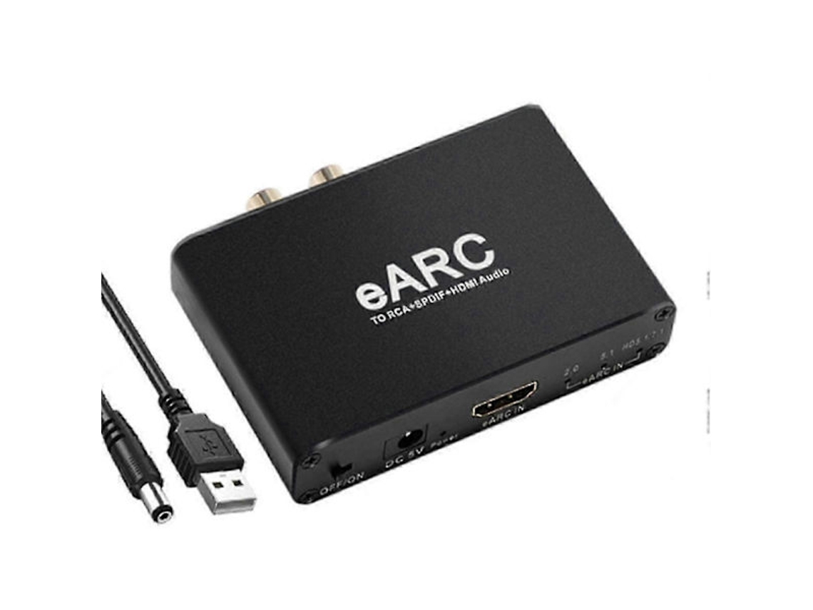Extrator de Áudio Hdmi Earc Arc, Conversor 192 Khz para Rca Tv Digital AQUAFORGE