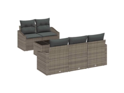 Maison Exclusive - Conjunto De Sofás Com Almofada 6 Pcs Cinzeto Vime Pe