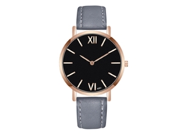 Relógio de Pulso Masculino Casual de Quartzo com Pulseira de Couro Pu Zhoulianfa (cinza)