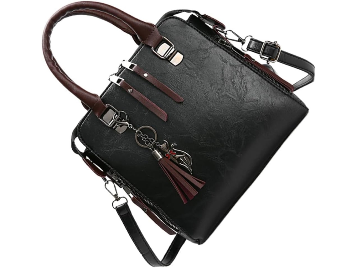 Bolsa Feminina De Ombro Espaçosa, Tipo Sacola, Preta.