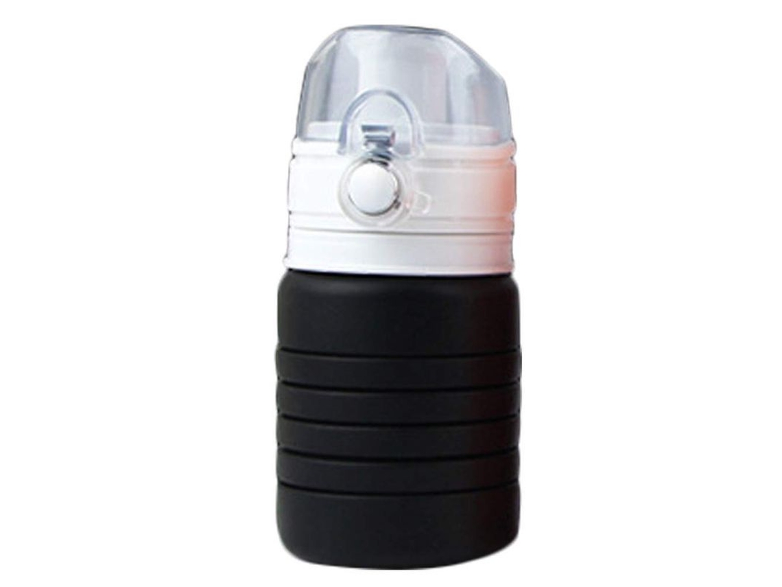 2026 botella Deportiva Plegable Multifuncional, Taza de Agua Telescópica Extensible (preto)