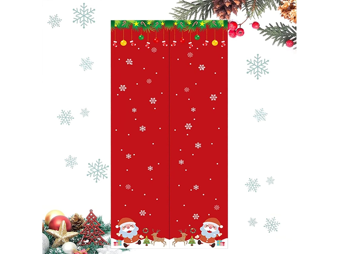 Cortinas Magnéticas Com Estampa De Floco De Neve, 94 X 203 Cm, Espessas, Para Portas, Com Isolamento Térmico.
