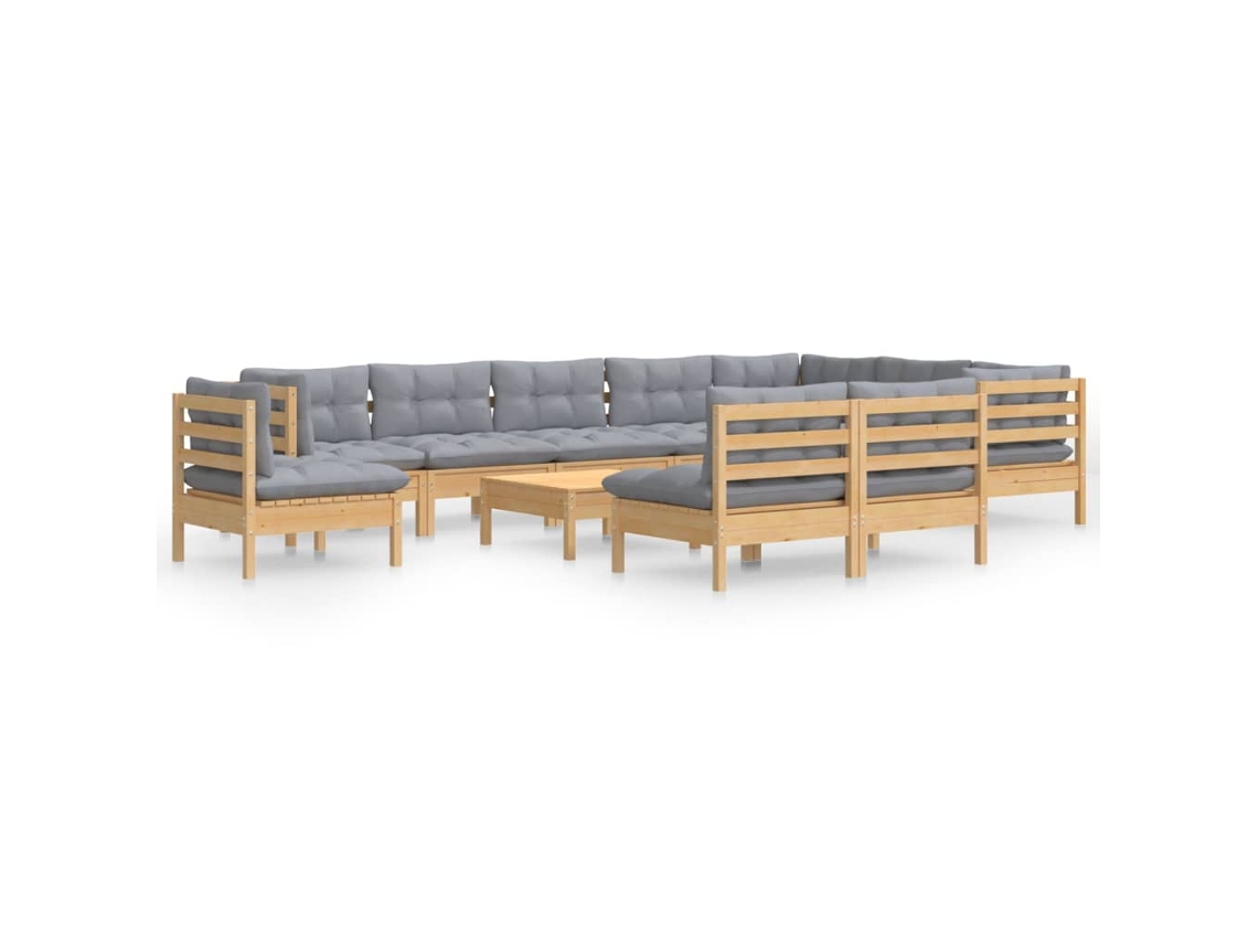 Garden Lounge Set, Garden Lounge Sets Vidaxl Cinzeto Madeira De Pinho (n/a)