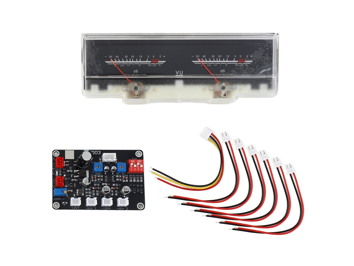 Medidor Vu com Placa de Driver e Iluminação, Medidor de Nível Db para Amplificadores de Áudio, Plug And Play