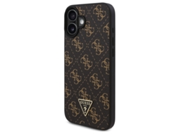 Capa para iPhone 16 GUESS Pele Sintética Rígida Preto
