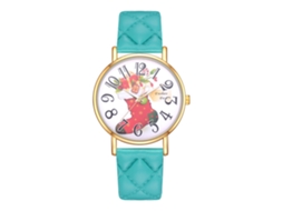 Relógio de Pulso Feminino de Quartzo Fashion com Pulseira de Couro Pu Verde Natalino