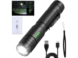 Mini Lanterna Led À Prova D'água Com Visor De Energia Inteligente, Lanterna Pequena E Portátil Potente Para Montanhismo, Camping E Caminhadas