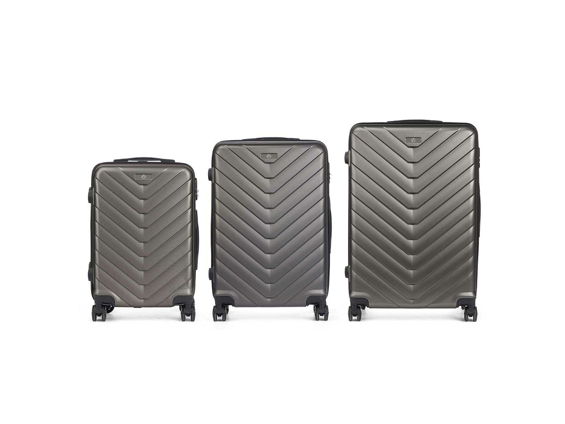 Conjunto de Malas Cinzento Escuro 3 Peças BIGBUY