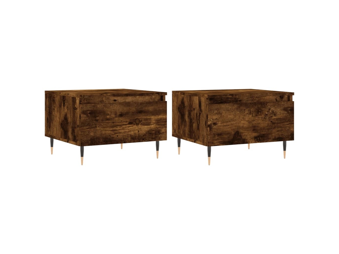 Conjunto de 2 Mesas de Centro Carvalho Fumado MAISON EXCLUSIVE 50x46x35 cm