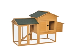 Galinheiro Anão com Criação Ao Ar Livre e Incubadora Madeira de Abeto da Resistente Às Intempéries, Telhado Asfaltado Natural + Verde Ge