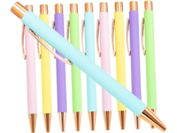 Conjunto De 10 Canetas Metálicas Fofas Para Uso Doméstico, Ergonômicas