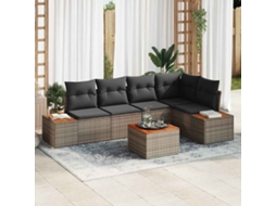 Vidaxl Conjunto De Sofá De Jardim 5 Unid. 5-número De Lugares Cinzeto