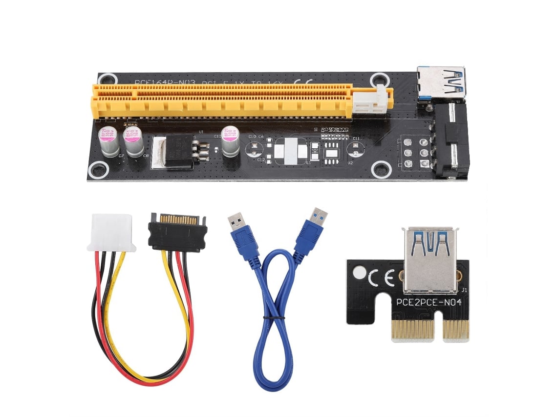 Adaptador de placa PCI-e 1x para 16x Riser (mineração de Bitcoin, USB 3.0)  | Worten.pt