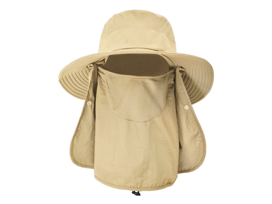 Chapéu De Sol Com Proteção Uv Aba Larga Flap De Pescoço Capa Facial Boné Multifuncional Para Caminhada Pesca Praia Safari