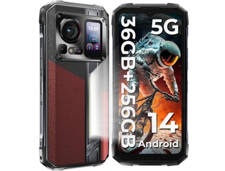 Smartphone robusto 5g Hotwav Hyper 7 Pro 36gb 256gb 200mp 10800mah 6.6 120hz Android 14 vermelho