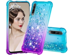 Capa Líquido Strass para Honor, Huawei Honor 9X HONGWE. Anti-Choque Bege