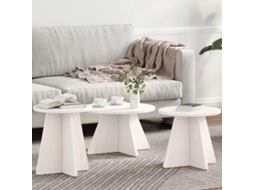 Vidaxl Mesa De Centro 3 Unid. Branco 49 X 49 X 30 Cm