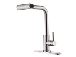 Torneira de cozinha ZYBLSSBB em aço inox com design moderno, fluxo ajustável