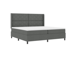 Cama Box  Com Colchão - Cinza Escuro, Vidaxl, Tecido (200x200 Cm)