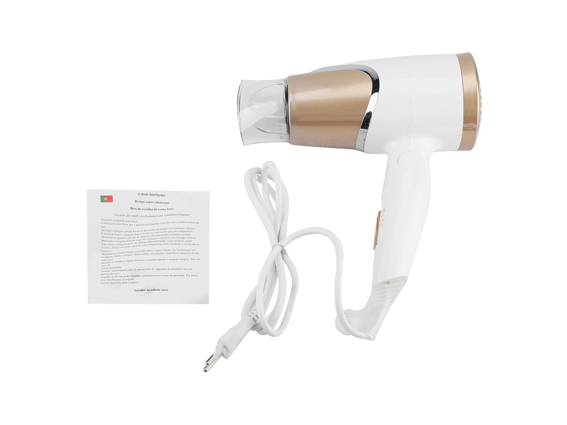 Laxiscreed Secador De Cabelo Mini Dobrável Com Íons Negativos, Temperatura Estável E Padrão Ue 220v