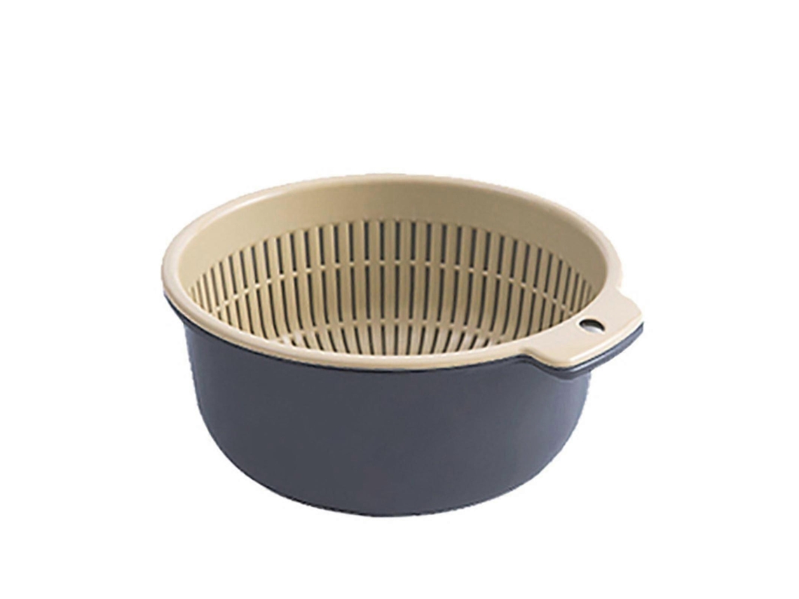 Cesto Escorredor De Plástico De Dupla Camada Para Cozinha, Ideal Para Lavar Frutas E Verduras.