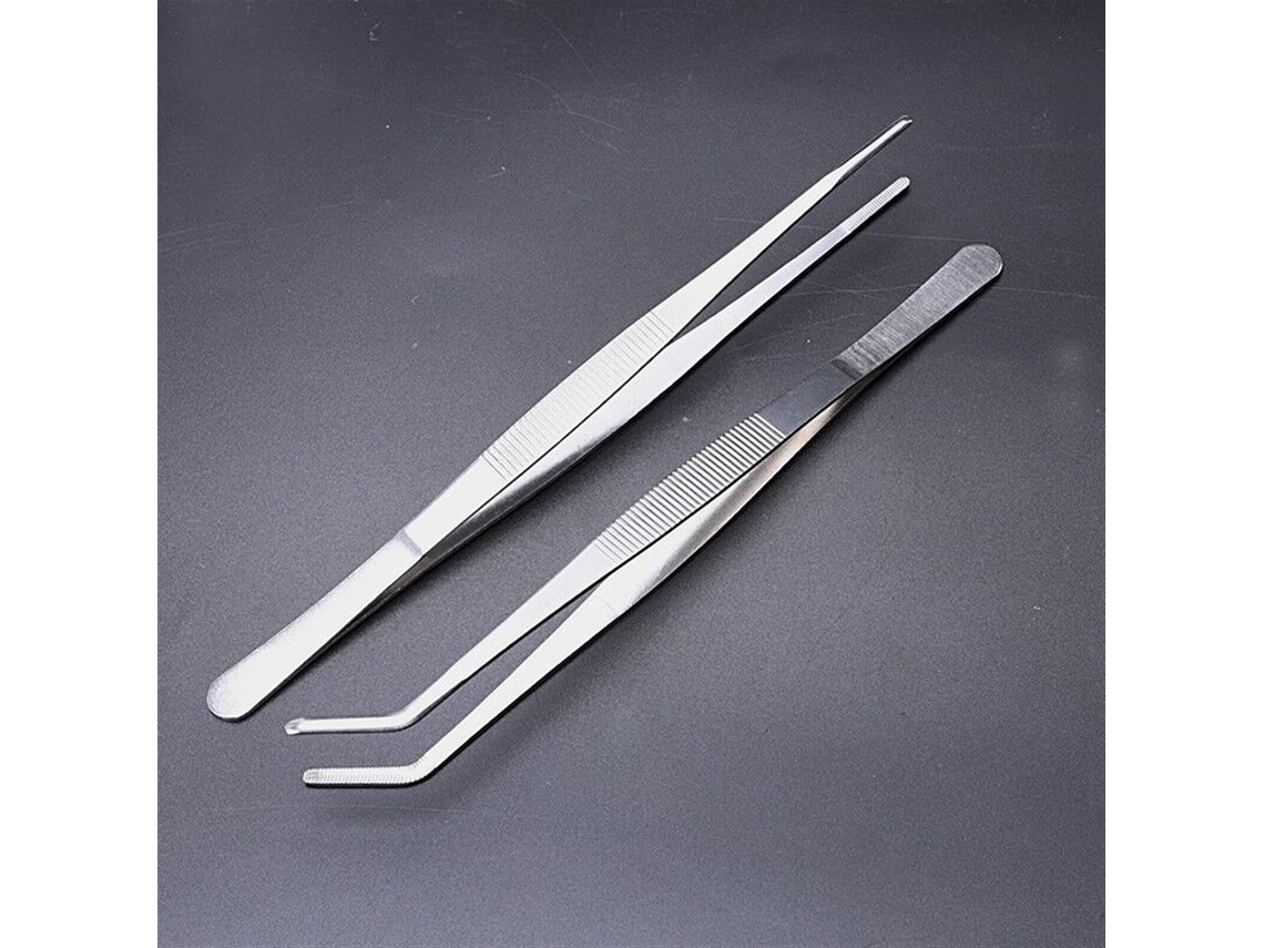 Conjunto De 2 Pinças Industriais Em Aço Inoxidável Para Churrasco 7 Tamanhos Retas E Curvas Casa, Jardim, Cozinha E